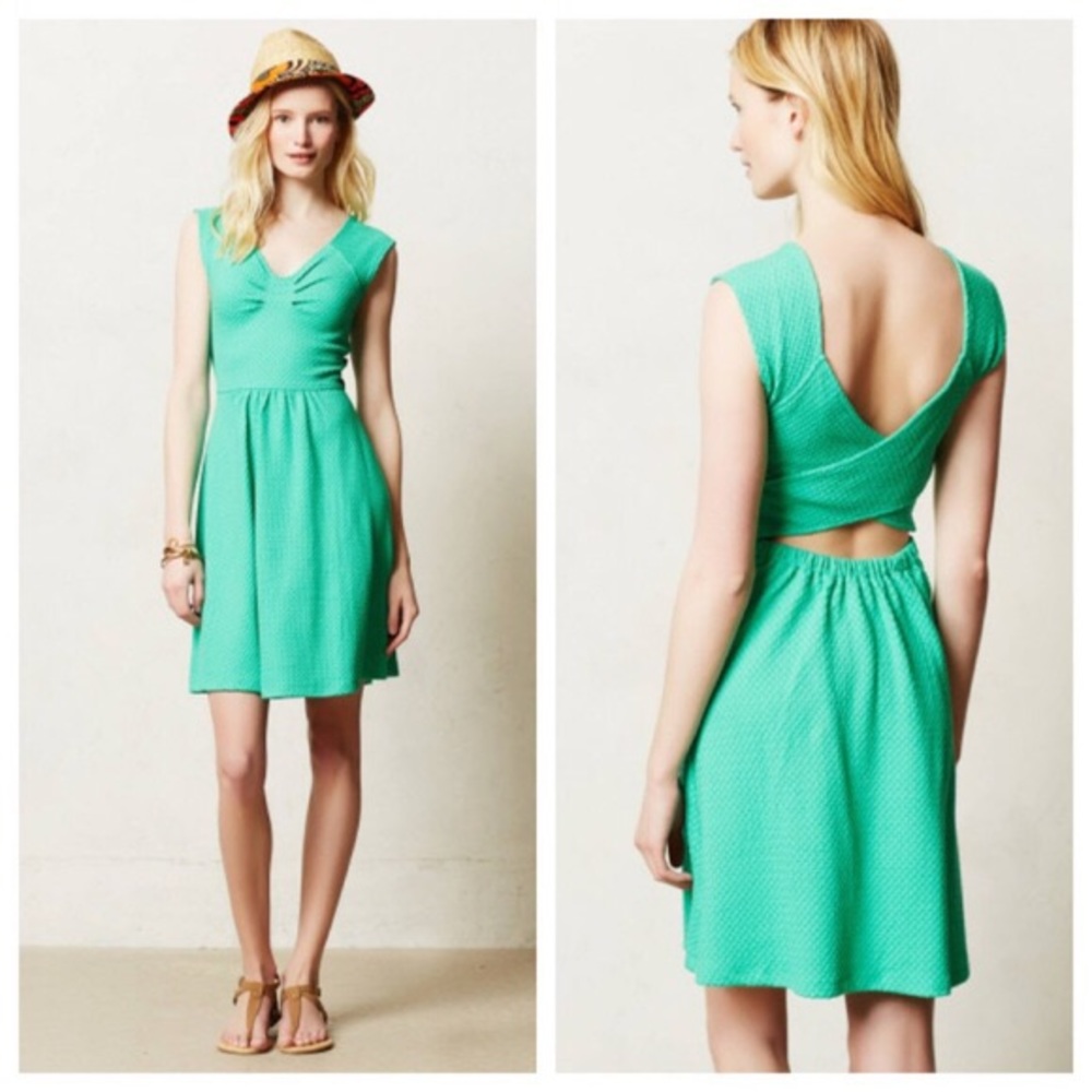 Anthropologie Postmark Green Matidle Dress